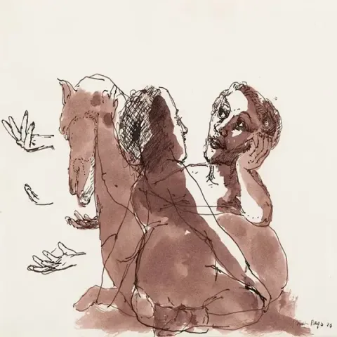Duas Meninas, um cavalo e uma mão fatal - Paula Rego