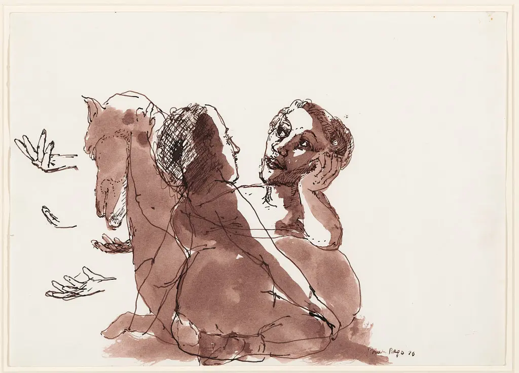 Paula Rego - Duas Meninas, um cavalo e uma mão fatal